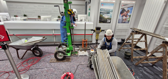 Geotechnical exploration work at Dresden Neustadt train station