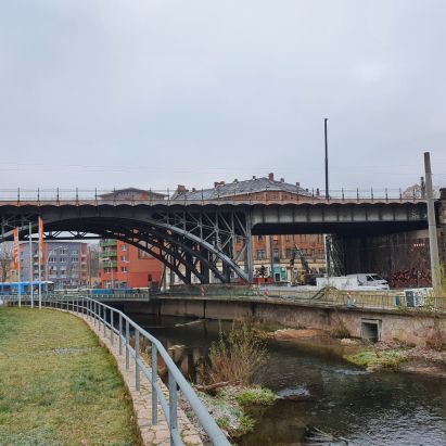 Steel railway bridge